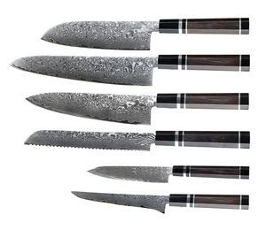 <span class=keywords><strong>Couteau</strong></span> <span class=keywords><strong>Santoku</strong></span> 8 pouces classique damas couteaux <span class=keywords><strong>de</strong></span> <span class=keywords><strong>chef</strong></span> professionnels en acier VG-10 bois d'ébène avec manche en résine - Product Image 3
