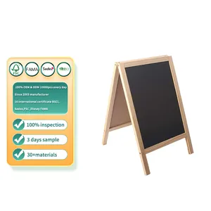 Freestanding Wooden Frame Double Sided Chalkboard For Tabletop Menu Board Wedding Message Sign