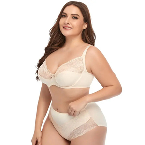 Ensemble de lingerie sexy pour femmes, <span class=keywords><strong>soutien</strong></span>-<span class=keywords><strong>gorge</strong></span> à armatures <span class=keywords><strong>ultra</strong></span>-fin et culotte de bikini, dentelle sans couture, séchage rapide, grande taille - Product Image 2