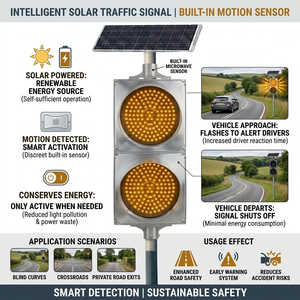 Semáforo Solar Ámbar de 200 mm con <span class=keywords><strong>Sensor</strong></span> de Vehículos - Product Image 3