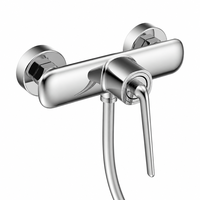 Robinet de douche mural moderne réglable en hauteur en laiton avec barre coulissante, 1 poignée, finition brossée, effet pluie et cascade, pour appartement et hôtel