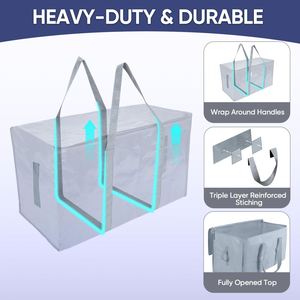 6-Pack Oversized Moving <b>Bags</b> with Reinforced Handles Heavy-Duty Storage Tote for Clothes Moving Supplies - Product Image 3