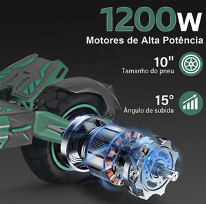 Disponibile in Brasile: Monopattino Elettrico Pieghevole G2Pro 10" per Adulti, Verde, <span class=keywords><strong>Potenza</strong></span> 1640W, Velocità Massima 50km/h, Autonomia 50km, Fuoristrada - Product Image 2
