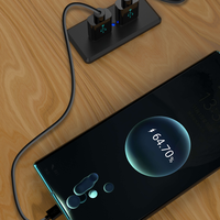 Station de charge murale 2-en-1 avec hub USB intégré et prise secteur USB-C PD 18W pour charge rapide, à fixer sur lit, bureau ou canapé