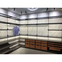Organiseur d'armoire mural élégant, système complet d'armoire murale, meubles de maison, armoire de chambre à coucher en MDF, imitation cuir