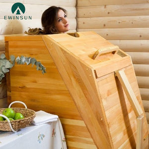 Moderne Single Person Droge Stoom Saunabox Draagbare Far Infrarood Mini Cabine Verwarmer Massief Hemlock Hout Indoor Sauna Capsule - Product Image 3