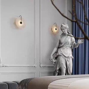 Marble Wall <b>Lamp</b> Round Off White E27 Led <b>Warm</b> Light For Living Room Bedroom Study - Product Image 4