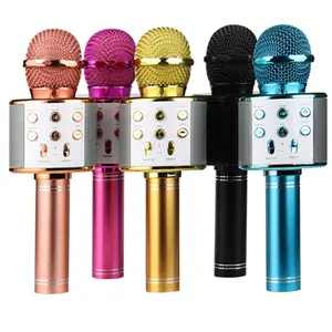 WS858 Handheld wireless microphone professional Portable Karaoke microphone KTV speaker Mic for kids gifts