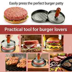 Presse à hamburgers multifonctionnelle antiadhésive avec 100 emporte-pièces - Idéale pour le bœuf, le poulet, le poisson et facile à nettoyer - Product Image 3