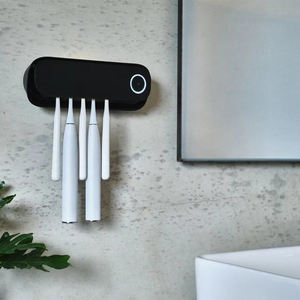 أحدث حامل فرشاة أسنان يثبت على الحائط عرض الوقت جهاز تعقيم فرشاة الأسنان بالأشعة فوق البنفسجية مجفف حقيقي مزود بإضاءة ليلية - Product Image 4