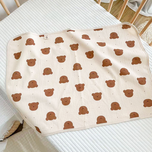 Vente en gros de matelas à langer en coton bambou imprimé <span class=keywords><strong>ourson</strong></span> imperméable taille personnalisée matelas à langer pour bébé - Product Image 6