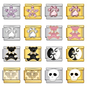 Wholesale Italian Charm Link Golden Cute Cartoon Italian Charm Bracelet Stainless Steel Bracelet Fashion Jewelry Mother Day Gift - Product Image 3