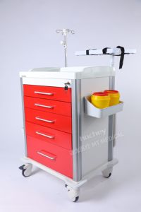 Chariot médical mobile d'<span class=keywords><strong>urgence</strong></span> pour patients, chariot d'infirmière, chariot médical en ABS pour hôpital, marque Hochey Medical - Product Image 3
