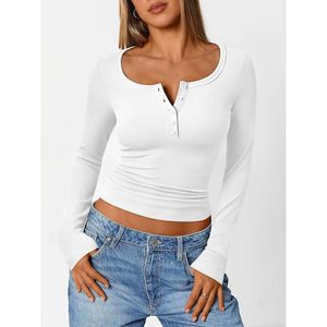 Suéter Henley de Manga Larga para Mujer, Cuello Redondo, Botones al Frente, Tejido Suave, Informal y Elegante - Product Image 2