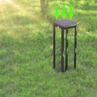 Lampadaire solaire moderne en aluminium moulé sous pression pour jardin extérieur, avec capteur de mouvement et lentille en verre