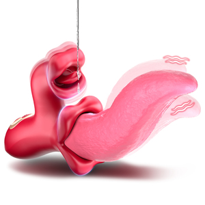 App-Controlled 2-in-1 Tongue-Licking Silicone ABS <b>Vibrator</b> Sex Toy Vaginal Stimulation 9 Frequency IPX7 Waterproof USB - Product Image 6