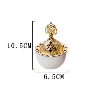Toptan orta doğu mini seramik + metal kapak tütsü brülör müslüman için arapça bakhoor brülör - Product Image 6