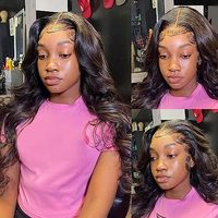 Pelucas de Cabello Natural Vietnamita con Ondas Suaves, Pelucas Frontales de Encaje sin Pegamento, Cabello Humano Pre-Arrancado para Mujeres Negras, Peluca de Cabello Remy