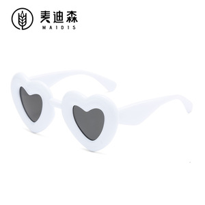 Maidis Heart Shaped Sunglasses For Women UV400 Polarized Plastic <b>Frame</b> <b>Black</b> - Product Image 5