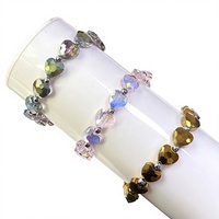Bracelet à breloques en perles élastiques en verre cristal facetté en forme de cœur, doux et romantique, coloré, cadeau de bijoux pour la Saint-Valentin