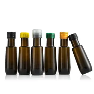 100ml camellia oil bottle Amber oliveoil bottle round sealed glass bottle with lid