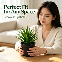 Plante artificielle en plastique de haute qualité en gros, plante serpent en pot de 18 cm, plante artificielle pour bureau de librairie, petit faux cactus