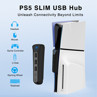 Honcam 5 ports USB supplémentaires Hub Slim Console 3 USB-A 2 USB-C Extender Accessoires pour Playstation 5 Slim