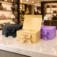 Boîte cadeau en carton, boîte de luxe avec ruban interchangeable et fermeture magnétique, ensemble de grandes boîtes cadeaux pliables