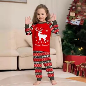 Nova Rena de Inverno Imprimir Pijama Manga Longa Homewear Respirável Família Pai-Filho Outfit Família Combinando Pijamas Pjs Conjuntos - Product Image 6