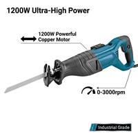 Scie sauteuse robuste 1200W, course de 30 mm, outil électrique pour le bois et le métal
