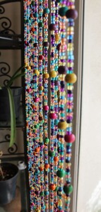 Good Selling Bohemian Hippy Beaded Doorway Garland Boho <b>Curtain</b> 190 cm Glass Bead Strands with Jingle Bells Available for Sale - Product Image 1