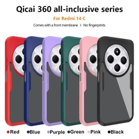360 couverture complète clair Transparent TPU PC étui de téléphone portable pour Xiaomi Redmi 14C 14T Pro Note 14 Pro Plus 13T 16 Pro Max
