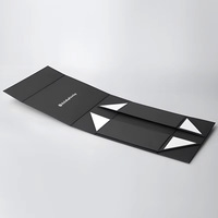 JeyBox Usine Vente en Gros Personnalisé Imprimé à la Main de Luxe Rigide Papier Carton Noir Simple Vide Fermeture Magnétique Boîte Cadeau