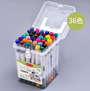 12/24/36/48/60 Farben Doppelkopf-Kunststoff-Aquarells tiftset Wasch barer Marker für Kunstmalerei und-zeichnung - Product Image 3