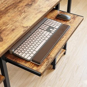 Bureau d'ordinateur moderne avec plateau pour clavier Bureau de 47 pouces avec support pour moniteur et étagères de rangement Bureau de station de travail pour studio de musique - Product Image 4