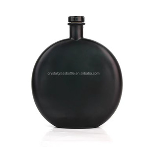 Bouteille à liqueur en verre noir mat avec logo personnalisé, bouteille à whisky noire givrée vide pour l'emballage de la vodka, du gin, <span class=keywords><strong>des</strong></span> <span class=keywords><strong>spiritueux</strong></span> et du vin - Product Image 5