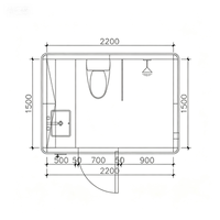 Salle de bain modulaire compartimentée humide/sèche à montage rapide pour camping, usage extérieur, atelier, parc, structure en acier, écologique