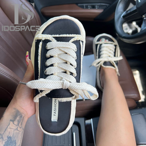 Idoit Vải Sneakers ren lên căn hộ Giày thể thao Phụ nữ dép dày nền tảng thường <span class=keywords><strong>Flip</strong></span> <span class=keywords><strong>Flops</strong></span> dép cho phụ nữ - Product Image 1
