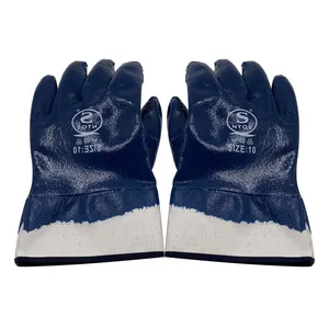 Нитриловые резиновые перчатки с логотипом на заказ, противоскользящие маслостойкие перчатки, промышленные защитные перчатки