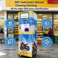 Nettoyeur à sec pour casque de moto, machine à laver les casques pour les entreprises de location avec logo personnalisable et nettoyage en profondeur à 360°