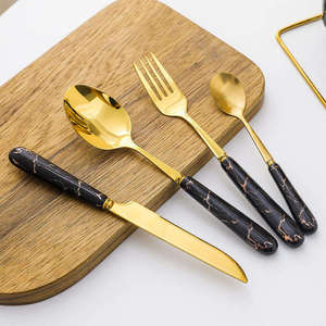 Nouvel ensemble de couverts de restaurant d'hôtel, couteau à steak, manche en céramique, acier inoxydable, ensemble de couverts de 24 pièces avec support, boîte cadeau - Product Image 4