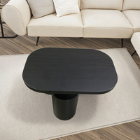 Table basse moderne convertible en bois de frêne massif plaqué PVD pour salon avec garantie de 2 ans