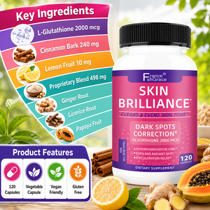 Fabricante de Suplementos Nutracéuticos para Blanquear la Piel con Vitamina C para un Apoyo Antioxidante a la Piel, 120 Cápsulas para el Brillo de la Piel - Product Image 2