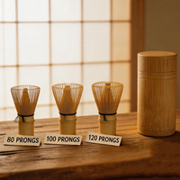 Fouet à Matcha Traditionnel Personnalisé 100% Bambou, 80/100/120 Dents, Chasen Japonais pour Thé Vert Matcha, Cadeau Idéal pour les Amateurs de Poudre de Thé Vert