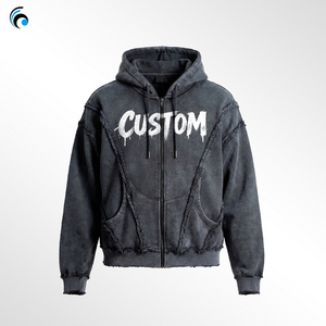 Sweat à capuche boxy en coton personnalisé, streetwear de haute qualité, fabricant de vêtements pour hommes, design vierge, sweat à capuche lourd à fermeture éclair pour hommes - Product Image 1