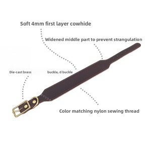 Collar Premium para Perros de Caza, Cuero de Primera Calidad, Ancho, 4.5mm de Grosor, Herrajes de Latón Sólido Hechos a Mano, 8 Colores, Venta al Por Mayor - Product Image 4
