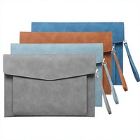 Gran oferta, estuche organizador de sobres de cuero de gran capacidad, estuche para archivos, carpeta de documentos para papelería de oficina, papelería escolar