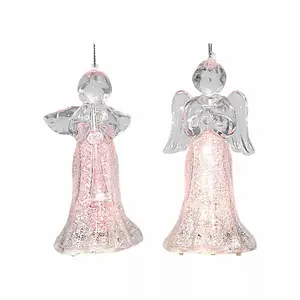 2022 Transparent Glowing Angel Series Battery Supply Acrylic Praying Angel For Indoor Christmas Pendant