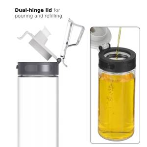 Dispensador de Aceite de Cocina de Vidrio con Tapa de Doble Bisagra y Etiquetas Impermeables Incluidas, Botellas de Vinagre de Vidrio Vacías en Venta - Product Image 2