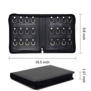 Gabinete Portátil para Llaves de Poliéster Negro de 100 cm, Organizador <span class=keywords><strong>con</strong></span> 24 Ganchos para Llaves, Estuche <span class=keywords><strong>con</strong></span> <span class=keywords><strong>Cremallera</strong></span> para Propietarios - Product Image 2